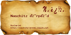 Naschitz Árpád névjegykártya